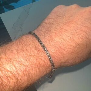 Swarovski graphite, crystal tennis bracelet